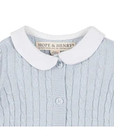 Hope & Henry Baby Organic Peter Pan Collar Button Front Sweater Romper