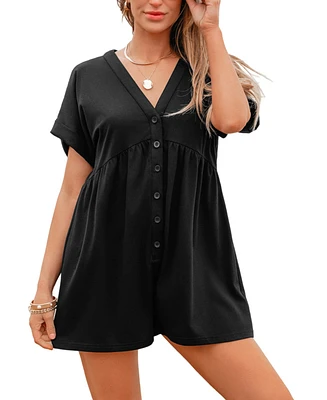 Cupshe Women's Shadow Play Black Romper