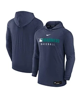 Nike Men's Heather Navy Seattle Mariners Authentic Collection Tri-Blend Performance Pullover Hoodie