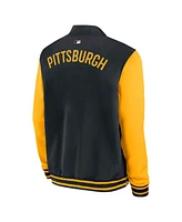 Nike Men's Black/Gold Pittsburgh Pirates Authentic Collection Dugout Full-Zip Bomber Jacket