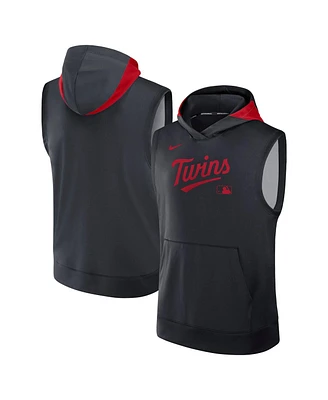 Nike Men's Navy Minnesota Twins Authentic Collection Performance Sleeveless Pullover Hoodie