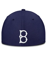 Nike Men's Navy/Gray Brooklyn Dodgers Rise Swoosh Performance Flex Hat