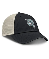 Nike Men's Black/Natural Florida Marlins Cooperstown Collection Club Trucker Adjustable Hat