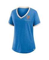Fanatics Women's Royal New York Mets Binge Worthy Stadium Slub V-Neck T-Shirt