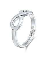 Bling Jewelry Simple Best Friends Infinity Silver Ring with Love Knot Symbol Sterling