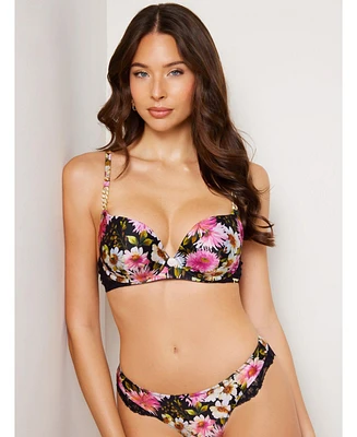 Guess Women's Rose Floral Push-Up Bra