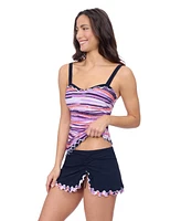 Profile by Gottex Women's Riga D Cup Center Ruched Tankini