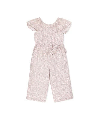 Hope & Henry Toddler Girls Organic Flutter Sleeve Pintuck Jumpsuit