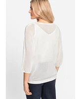 Olsen Women's Embellished Waffle Knit Pullover