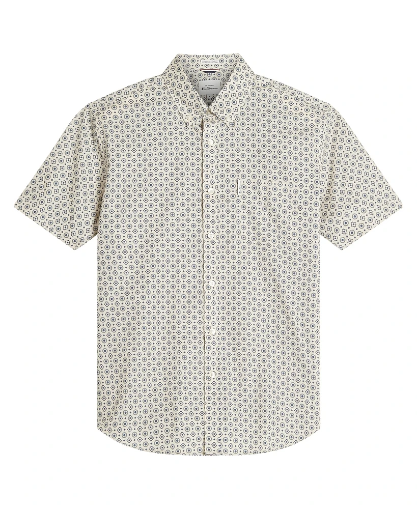 Ben Sherman Men's Block Geo Print Short Sleeve Shirt