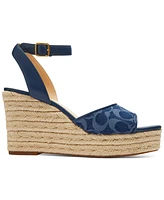 Coach Women's Suede Espadrille Wedge Sandals