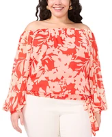 Vince Camuto Plus Off-The-Shoulder Long-Sleeve Blouse