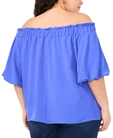 Vince Camuto Plus Off-The-Shoulder Puff-Sleeve Top
