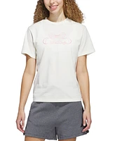 adidas Women's Cotton Bow Logo-Graphic Crewneck T-Shirt