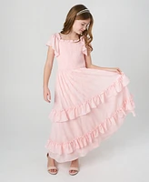 Rare Editions Big Girls Floral Chiffon Dress