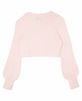 Rare Editions Big Girls Pointelle Crochet Cardigan