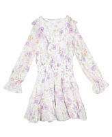 Rare Editions Big Girls Floral Chiffon Dress