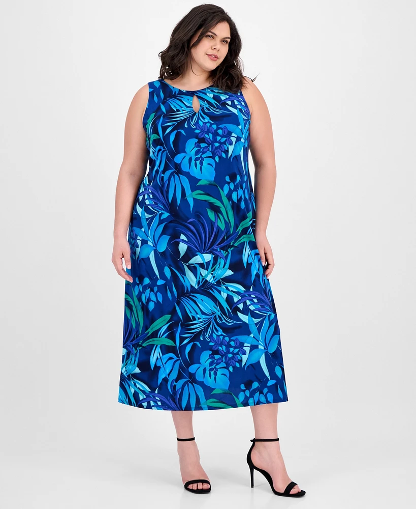 Connected Plus Printed Sleeveless Maxi Dress