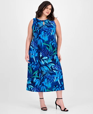 Connected Plus Printed Sleeveless Maxi Dress