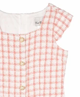 Rare Editions Big Girls Tweed Button Down Dress