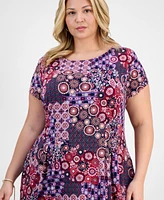 Connected Plus Printed Fit & Flare Dress