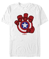 Marvel Men's Red Hand And Shield Short Sleeve T-Shirt