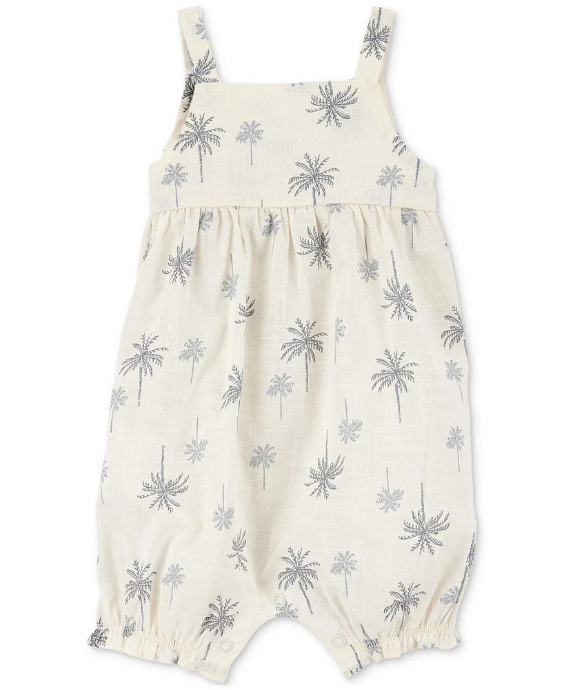 Carter's Baby Girls Cotton Palm Tree-Print Tank Romper