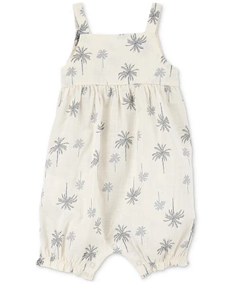 Carter's Baby Girls Cotton Palm Tree-Print Tank Romper