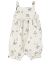 Carter's Baby Girls Cotton Palm Tree-Print Tank Romper