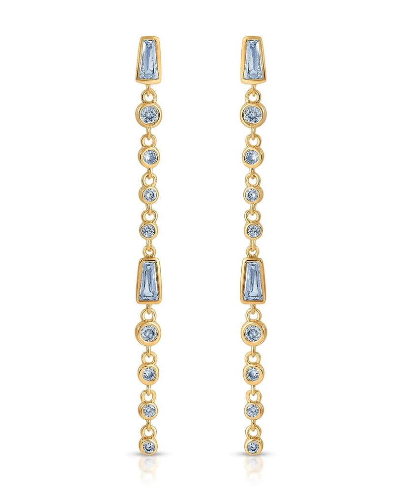 Ettika Blue Crystal Linear Earrings