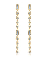 Ettika Blue Crystal Linear Earrings