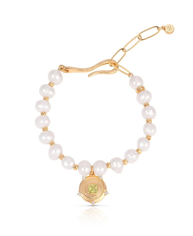 Ettika Eternal Gleam Mother of Pearl Chain Bracelet