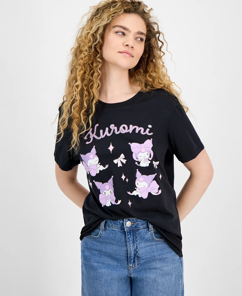 Grayson Threads, The Label Juniors' Kuromi Bow Graphic T-Shirt