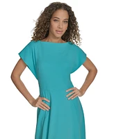 Calvin Klein Petite Flutter-Sleeve Sheath Midi Dress