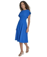 Calvin Klein Women's Flutter-Sleeve A-Line Midi Dress