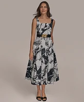 Donna Karan New York Women's Printed Cotton A-Line Dress
