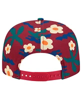New Era Men's Crimson Los Angeles Lakers Vacation Floral Golfer Snapback Hat
