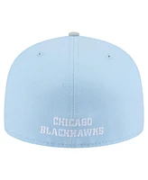 New Era Men's Light Blue/Gray Chicago Blackhawks Color Pack Two-Tone 59FIFTY Fitted Hat