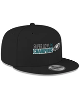 New Era Men's Black Philadelphia Eagles Super Bowl Lix Champions 9FIFTY Snapback Hat