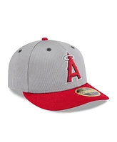 New Era Men's Gray/Red Los Angeles Angels 2025 Batting Practice Low Profile 59FIFTY Fitted Hat