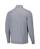 Peter Millar Men's Navy Boston Red Sox Perth Sugar Stripe Performance Quarter-Zip Top