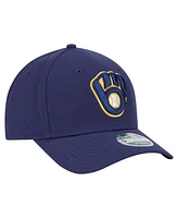 New Era Big Boys and Girls Navy Milwaukee Brewers Player Replica 9FORTY Adjustable Hat