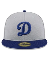New Era Men's Gray/Royal Los Angeles Dodgers 2025 Batting Practice 59FIFTY Fitted Hat