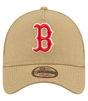 New Era Men's Khaki Boston Red Sox Logo Essentials 9FORTY A-Frame Adjustable Hat