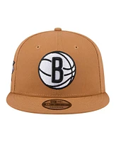 New Era Men's Tan Brooklyn Nets Color Pack 9FIFTY Snapback Hat