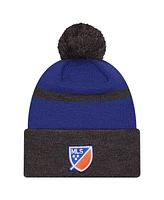 New Era Men's Blue Fc Cincinnati 2025 Kickoff Cuffed with pom Knit hat