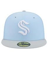 New Era Men's Light Blue/Gray Seattle Kraken Color Pack Two-Tone 59FIFTY Fitted Hat