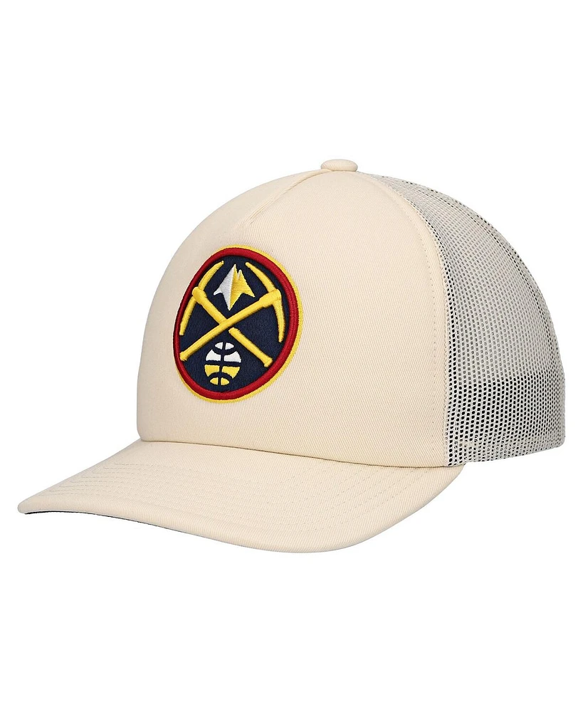 Mitchell & Ness Men's Cream Denver Nuggets Trucker Adjustable Hat