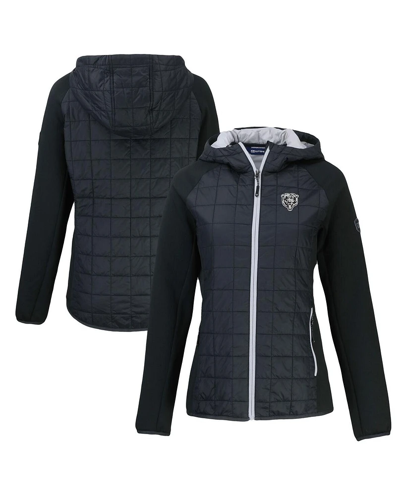 Cutter & Buck Women's Black Chicago Bears Rainier PrimaLoft Eco Hybrid Full-Zip Hoodie Jacket