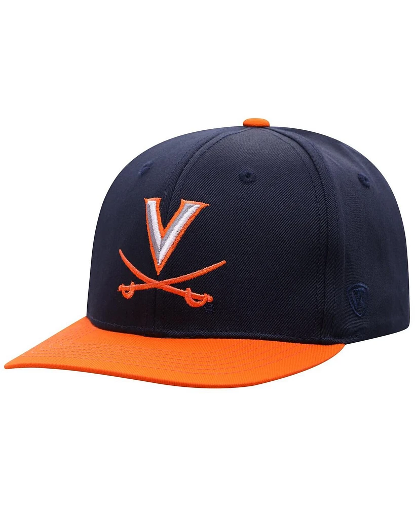 Top of the World Big Boys and Girls Navy Virginia Cavaliers Victory Maverick Snapback Hat